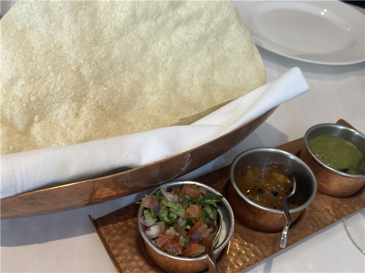 popadoms and chutneys